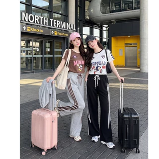 (มี3XL) Maria Diamond มี 2 สี Cool Travel Set เซ็ตวอร์ม 2 ชิ้น เสื้อยืดสกรีนลาย + กางเกงวอร์มขายาวเอวสม็อคมีกระเป๋า