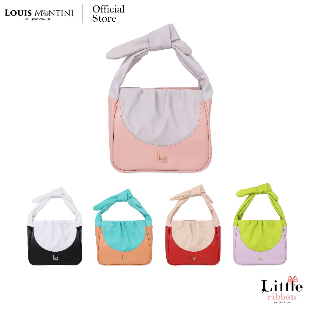 [Clearance sale] Louis Montini (Little Ribbon) กระเป๋าถือผู้หญิง ผ้าไนล่อนผสม PU BPU01