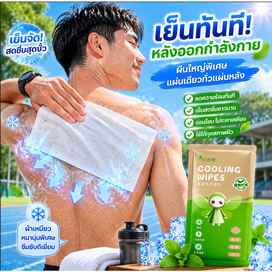 ❄️ ร้อนแค่ไหนก็เอาอยู่! ผ้าเย็นเช็ดตัว สูตรเมนทอล เย็นสดชื่นทันที ซับเหงื่อดีมาก ไอเทมเด็ดสายสปอร์ต