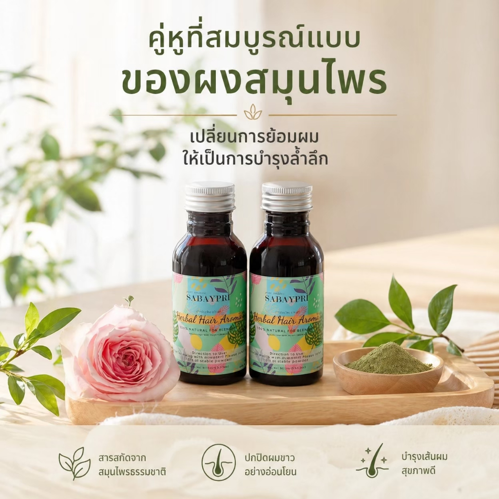 น้ำสมุนไพรอโรม่า (Gold) 2 ขวด สบายไพร