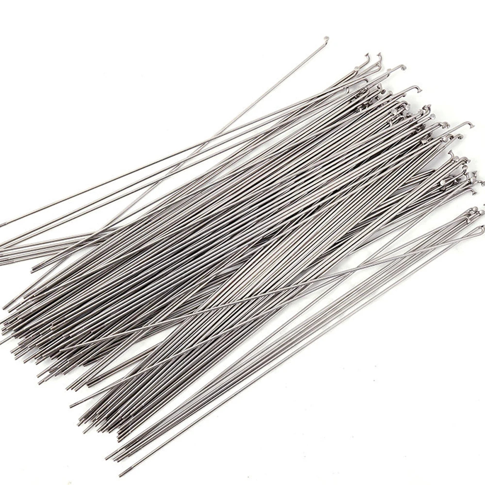 ซี่ลวดจักรยานสแตนเลส 14G สีเงิน พร้อมหัวนิปเปิล สำหรับล้อ 26 นิ้ว ขนาดความยาว 256/258/259 mm.(12ซี่/ชุด)