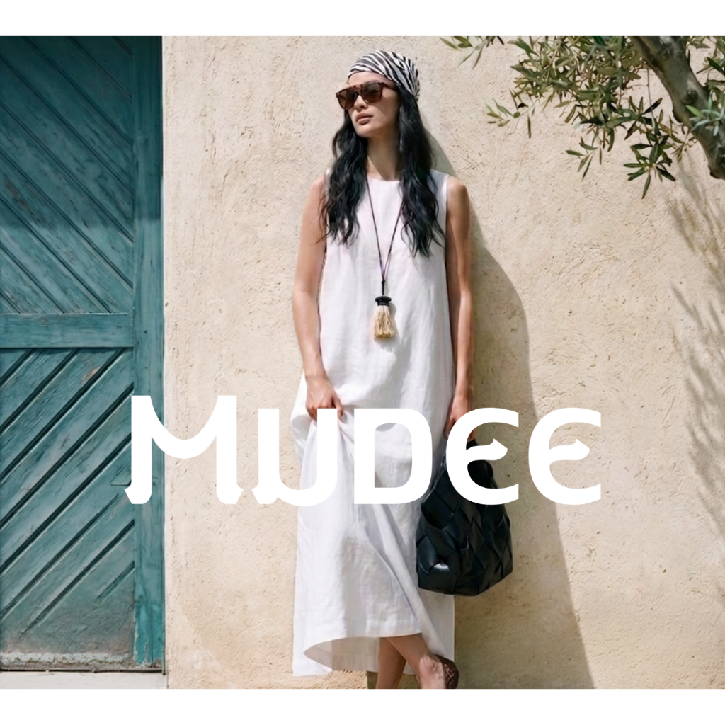 MUDEE ชุดเดรสลินินแขนกุด  Linen Sleeveless Dresses -
