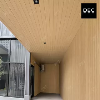 ไม้ระแนงเทียม WPC ลอนเรียบร่องตื้น 100/200ซม. Wall Panel กรุผนัง กันชื้น กันปลวก (ยกลัง12แผ่น)