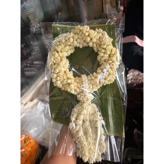 พวงมาลัยมะลิหอมแบบเกลียวชายมะลิสีขาวล้วน สินค้าพร้อมจัดส่งด่วน