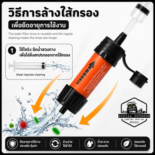 ที่กรองน้ำกลางแจ้ง​ พกพา​เดินป่า​ ในกรณีฉุกเฉิน​ ตั้งแคมป์เดินทาง Backpacking กรองได้ถึง 99.99%​
