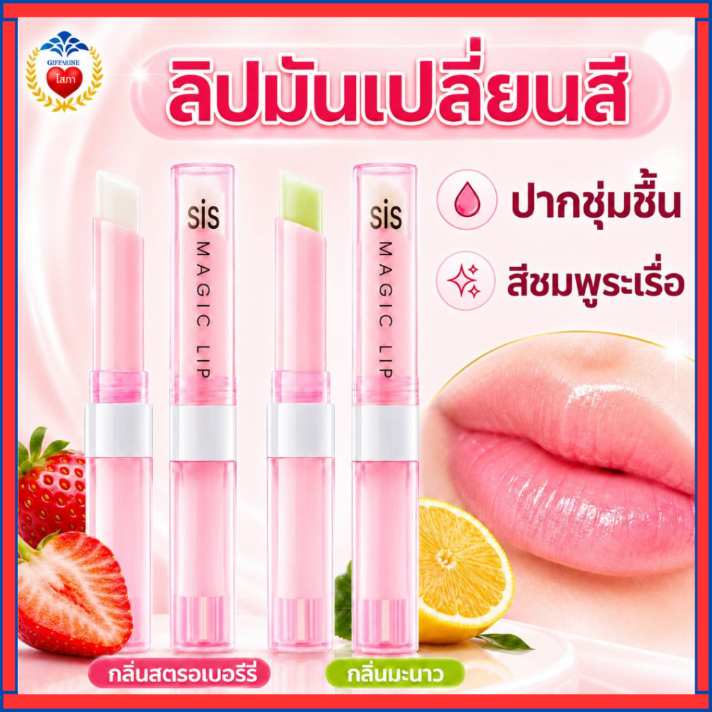 กิฟฟารีน ลิปมันเปลี่ยนสี ฝีปากชมพู ปากชุ่มชื่น ปากไม่แห้งแตก ลิปกลอส บำรุงปากสดใส