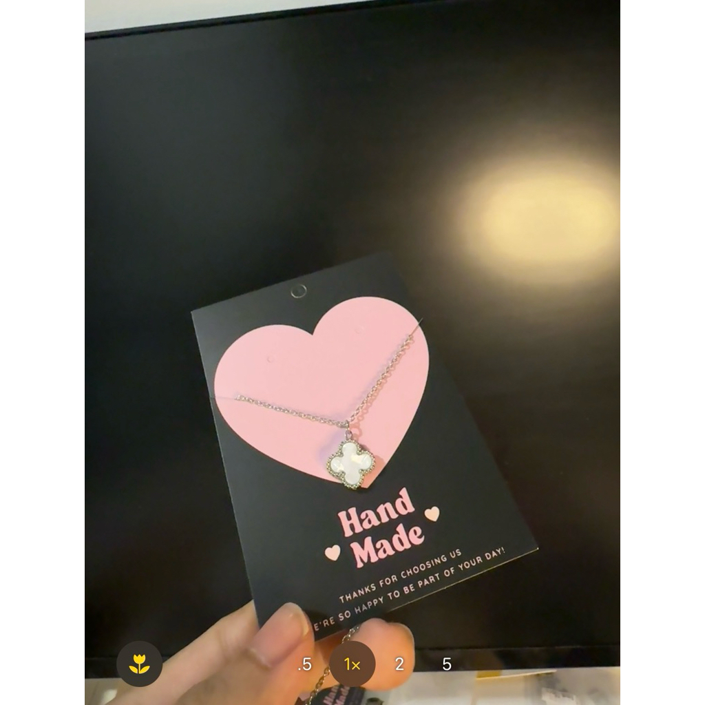 ข้อมือ ข้อมือสแตนเลททอง 18K จี้ใบโคลเวอร์ สแตนเลสแท้ รูปที่ 8