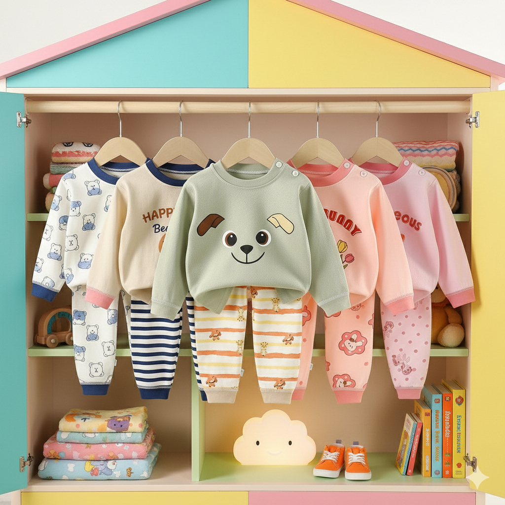 พร้อมส่ง ชุดนอนเด็ก เสื้อแขนยาว+กางเกงขายาว มีไซส์73-130 1เดือน-7ปี ผ้าCotton100% ใส่กันหนาว ผ้านิ่ม ระบายอากาศ G05