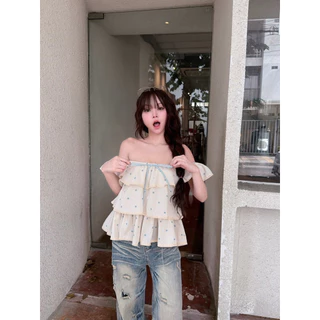 Levenn.bkk • Kanom Top เสื้อแขนระบาย ขนมชั้น ดีเทลผูก ระบายอก ทรงสวย แมทง่าย