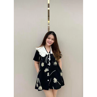 NEW🌷 มินิเดรสลายดอกไม้ ผ้าไหมเกาหลีเนื้อผ้าใส่สบายฝุดๆ