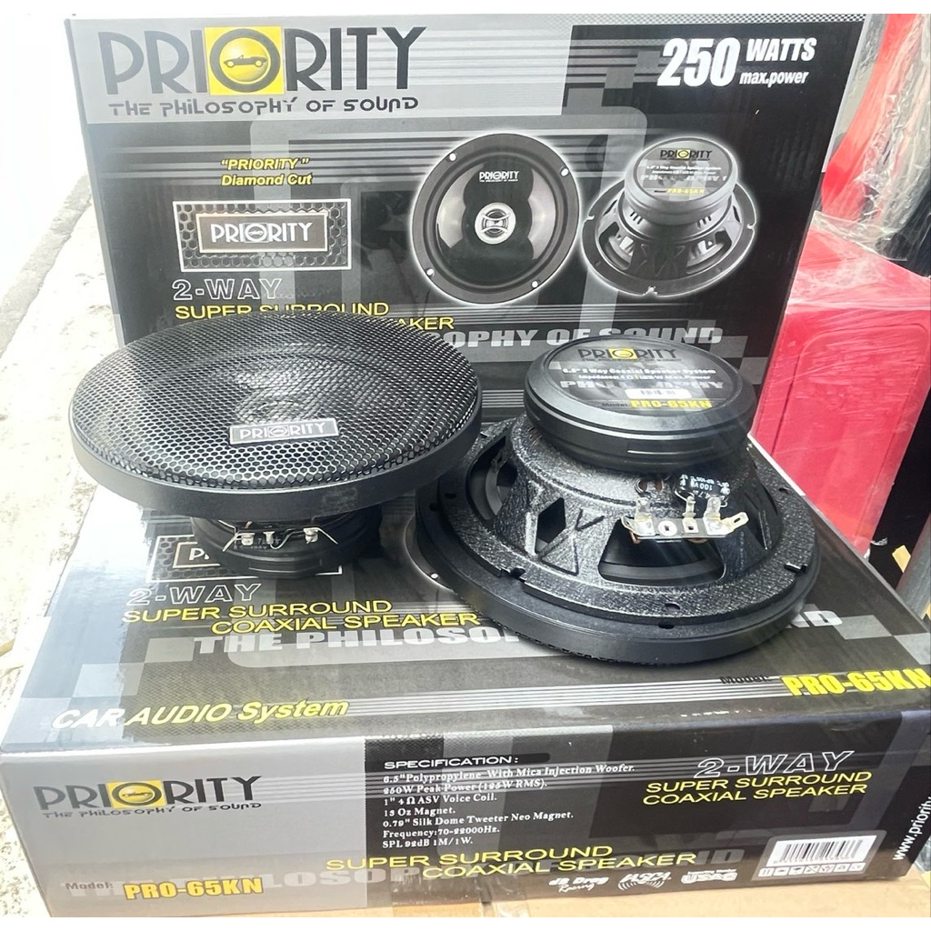 PRIORITY PRO-65KN ลำโพงแกนร่วม 2 ทาง ขนาด 6.5 นิ้ว 250W (1 คู่)