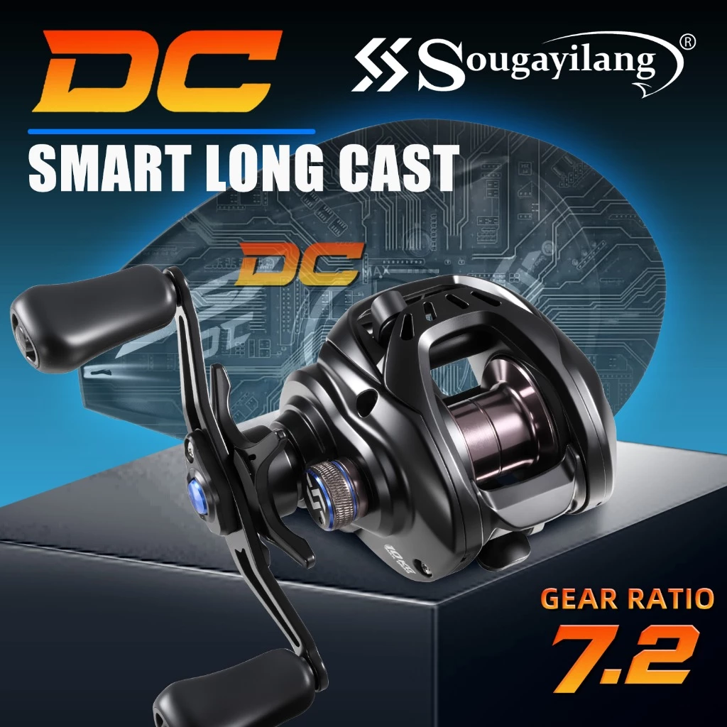 Sougayilang ใหม่อัจฉริยะ DC Baitcasting Fishing Reel 7.2: 1 อัตราเกียร์ 10 กก. สูงสุดลากระบบเบรกอิเล็กทรอนิกส์อัจฉริยะ