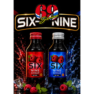 1 ขวด six nine ไซรัป SIX-NINE น้ำหวานเข้มข้น กลิ่นหอมหวานแท้ มี2สูตร ฝาเทาและฝาแดง