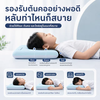หมอนเด็กเมมโมรี่โฟม หมอนหนุนเด็กตามวัย ซักได้ทั้งใบ สามารถช่วยให้เด็กนอนหลับ หลับสบายไม่อับชื้น