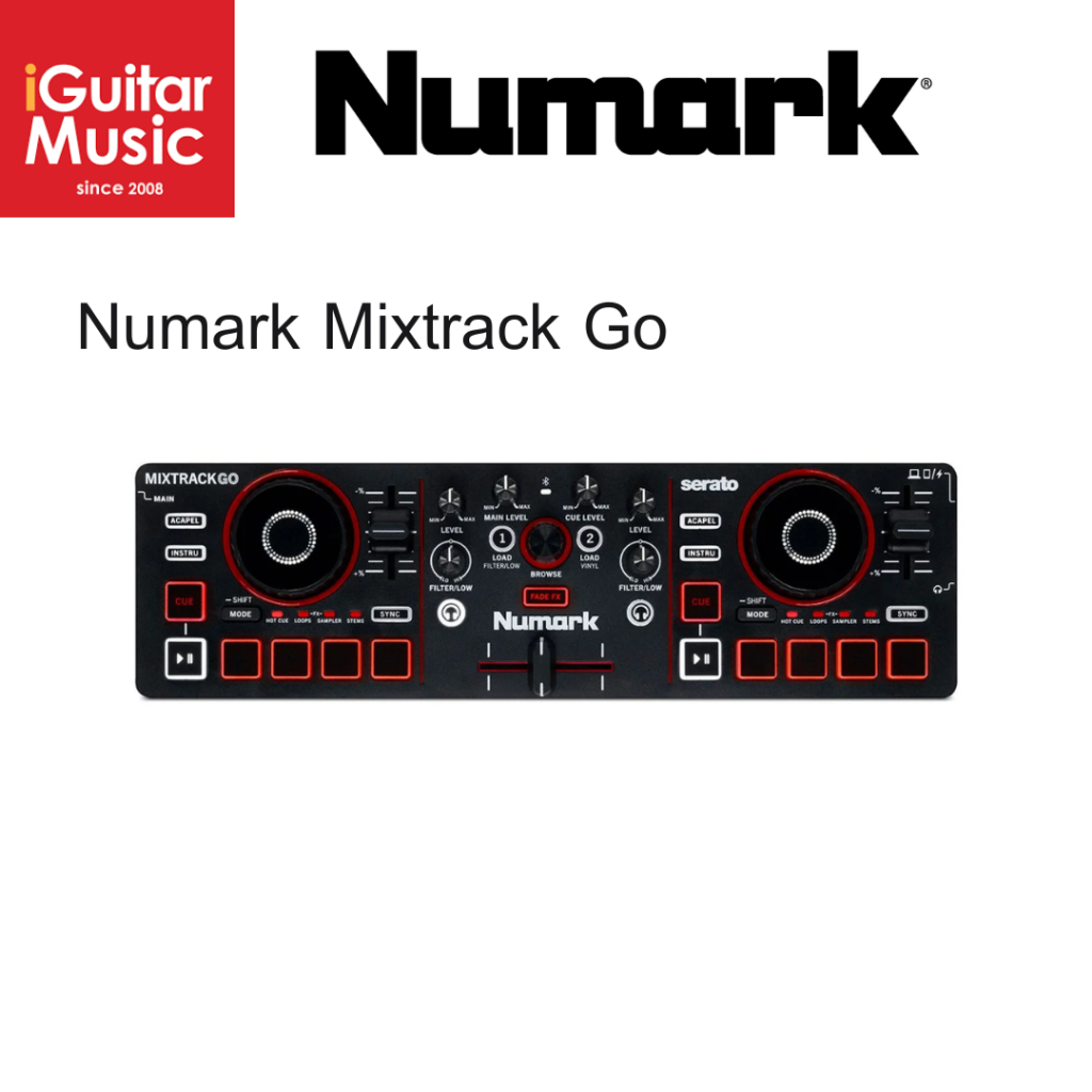 Numark MixTrack Go DJ Controller แบบพกพา 2 Deck พร้อม Stems Control