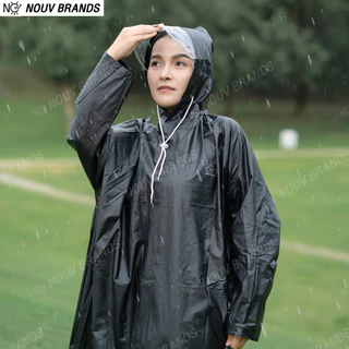 เสื้อคลุมกันฝน ชุดเสื้อกันฝนยาวคลุมขา ผ้าหนาพิเศษ pvc+nylon NOUV BRANDS Raincoat Rain Poncho
