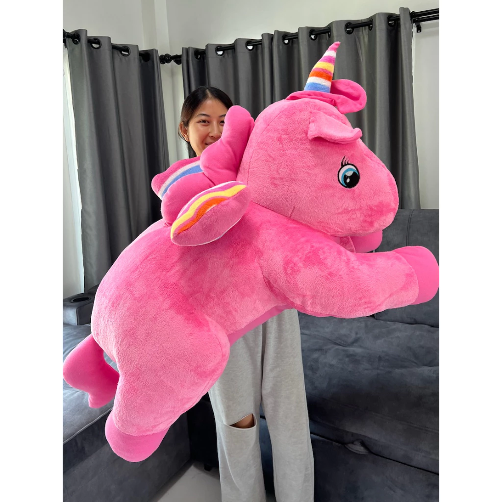 ตุ๊กตายูนิคอร์นขนนุ่มพิเศษ มี 3 สี ให้เลือก ตัวใหญ่ขนาด 100 ซม รับประกันความสวย