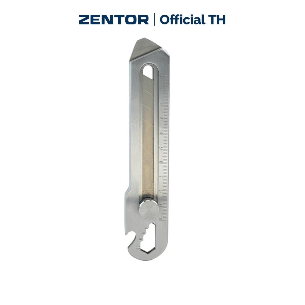 Zentor มีดคัตเตอร์สแตนเลส มีดคัตเตอร์ คัตเตอร์อเนกประสงค์ 4in1 ขนาด 18mm พกพาสะดวก Stainless Cutter