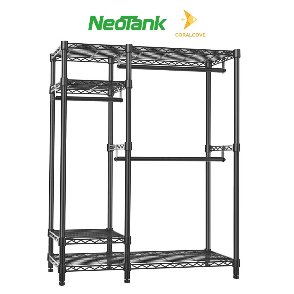 NeoTank โครงตู้เสื้อผ้ามีล้อ360°ความสูงปรับได้ราวแขวนผ้า ขนาด 114x40x180ซม.