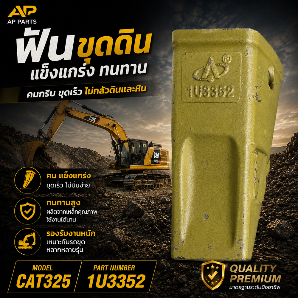 ฟันบุ้งกี๋/ ฟันรถขุด /ฟันขุดดิน 1U3352/CAT325/320D ฟันแม็คโคร, bucket tooth, excavator tooth, อะไหล่