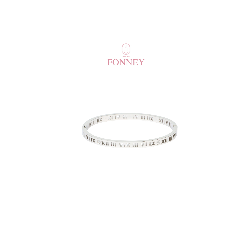 BL-49 Fonney กำไลข้อมือสแตนเลสแท้ ไม่ลอก ไม่ดำ ใส่อาบน้ำโดนน้ำหอมได้