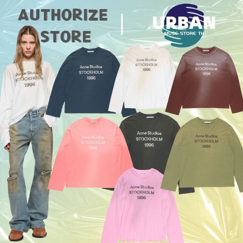 【ถดราคาพิเศษ】Acne Studios Sprayed 1996 logo t-shirt สื้อผ้าแฟชั่นผู้ชาย  เสื้อนอกผู้ชาย【100% ของแท้】