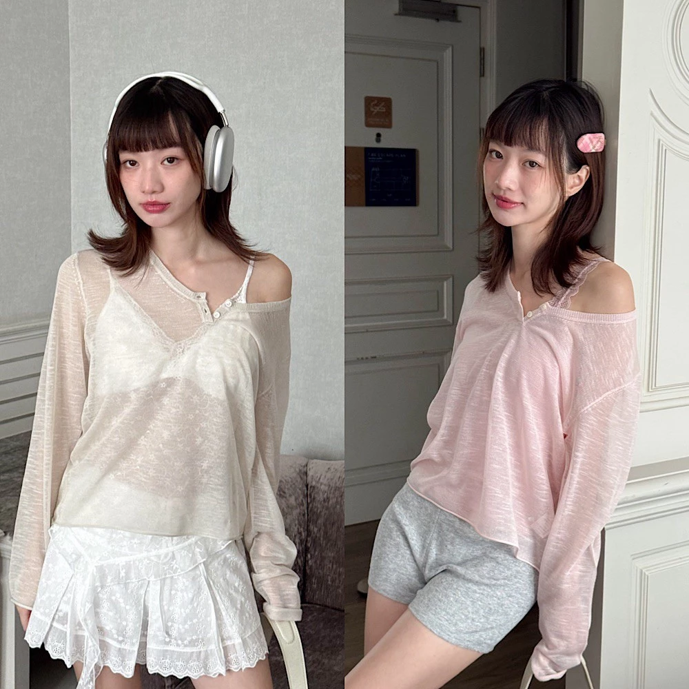 Choosedress A2060 Preme Sheer Sweater เสื้อคลุมเเขนยาวคาร์ดิแกน
