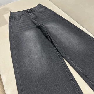 #403 (XS-6XL) jinjeans สีเทาเข้ม กางเกงยีนส์ขากระบอกใหญ่ baggy jeans