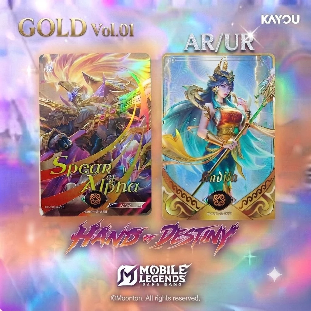การ์ดสะสม ระดับARและUR Mobile Legends: Bang Bang ซีรีส์แรก Vol.01 Hand of Destiny ลิขสิทธิ์แท้จาก Kayou