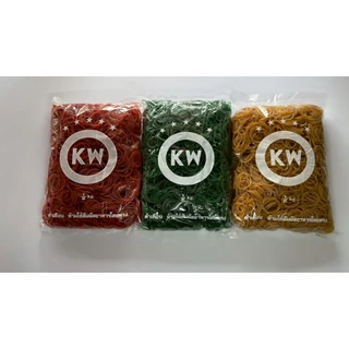 หนังยาง KW เกรด A สีแดง เหนียวพิเศษ ยกมัดใหญ่ 10 กิโลกรัม (มี 20 ห่อ x 500g) ยางรัดของ รัดถุงแกง
