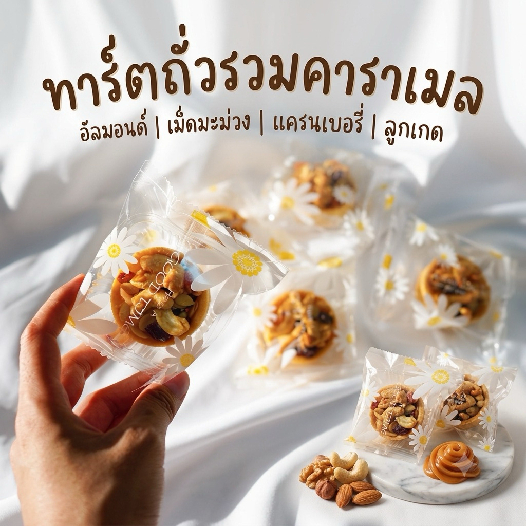 ทาร์ตถั่วรวมคาราเมล (mixed nut tart)