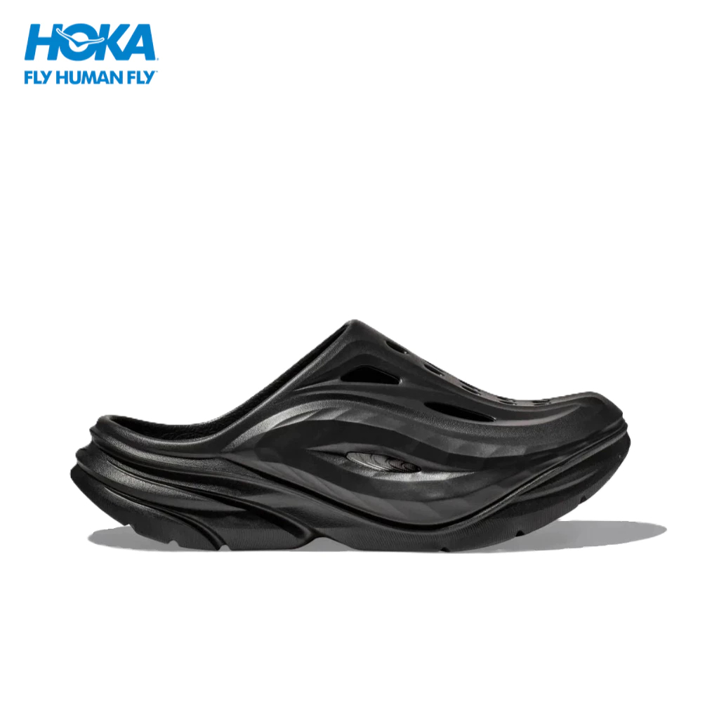 【Official Store】HOKA ONE ONE ORA Recovery Mule BLACK รองเท้าแตะกีฬาฟื้นฟูกล้ามเนื้อ ผู้ชายผู้หญิง วิ