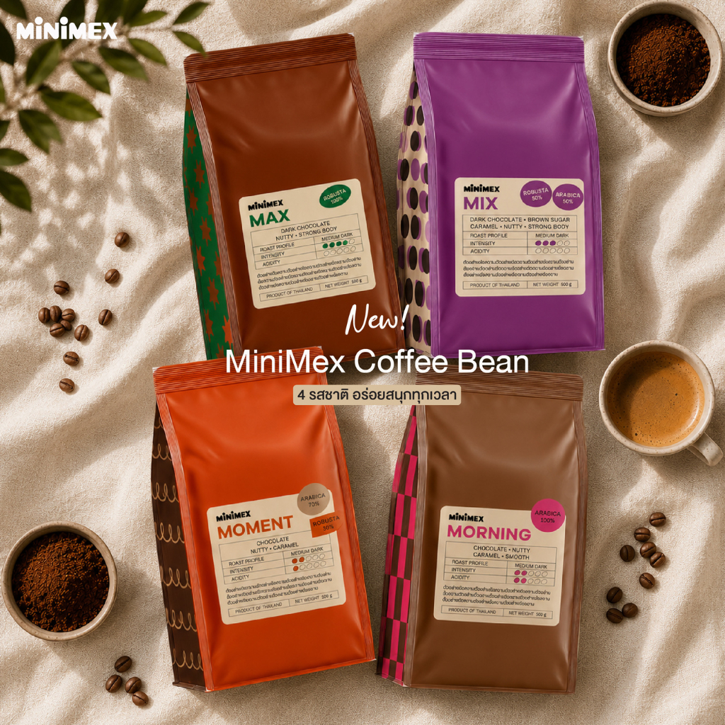 [NEW PACKAGE] Minimex เมล็ดกาแฟ Classic คั่วกลาง-เข้ม ขนาด 250/500 g.