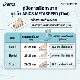 ถุงเท้าครึ่งแข้ง Asics METASPEED CREW SOCK 2.0 🔴🌐🔵