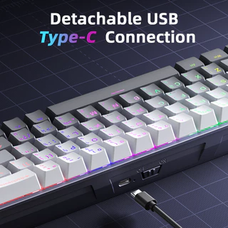 FURYCUBE IP68S คีย์บอร์ดเมมเบรน RGB ไร้สาย 68 ปุ่ม คีย์บอร์ดสำหรับใช้งานในสำนักงาน