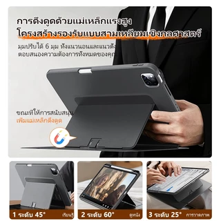 เคสไอแพด gen11 ipad gen10 ขาตั้งแม่เหล็ก ระบายความร้อน ช่องปากกา Pro11 Air4/5/6/7 เรียน วาดรูป