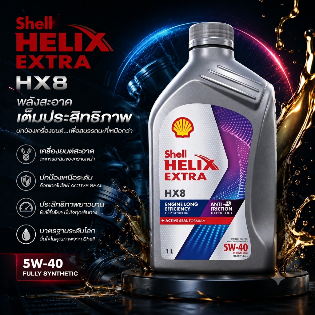 SHELL น้ำมันเครื่อง HELIX HX8 5W40 1L [55431064]