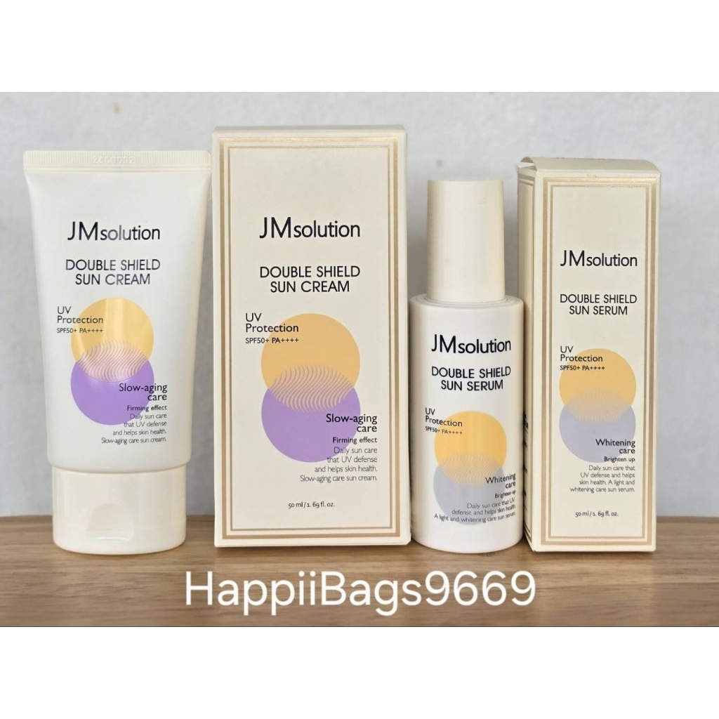 JMSolution DOUBLE SHIELD SUN CREAM & SUN SERUM SPF50+ PA++++ 50ml ครีมและเซรั่มกันแดด ปกป้องและบำรุงผิวในขั้นตอนเดียว