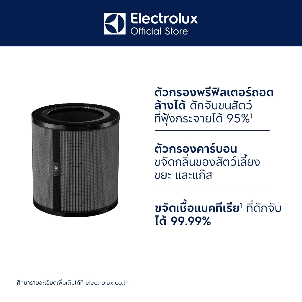 [อุปกรณ์เสริม] Electrolux ตัวกรองอากาศสำหรับบ้านที่มีสัตว์เลี้ยง รุ่น EFFPET4