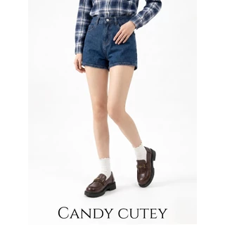 CandyCutey รองเท้าโลฟเฟอร์สไตล์อังกฤษผู้หญิง พื้นนุ่มเบาใส่สบาย โลโก้โลหะดีเทลพิเศษ สวมง่าย เข้ากับทุกชุด ทำงานประจำวัน