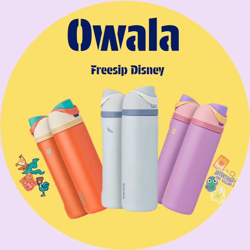 Owala Freesip ขนาด 24 ออนซ์ รุ่น Disney Princess - ขวดน้ำสแตนเลส เก็บร้อนและเย็นได้นาน 12 ชั่วโมง