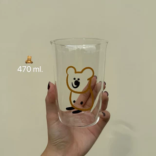 🤎พร้อมส่ง🤎 แก้วน้ำเซรามิคน่ารัก ๆ ขวดแก้ว แก้วใส มีหลากหลายแบบ ใส่มัทฉะและchasen สีสันสดใส