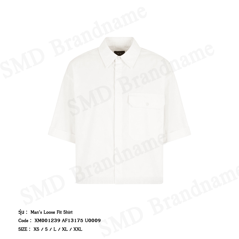 Armani Exchange เสื้อเชิ้ตผู้ชาย รุ่น Man's Loose Fit Shirt Code: XM001239 AF13175 U0009