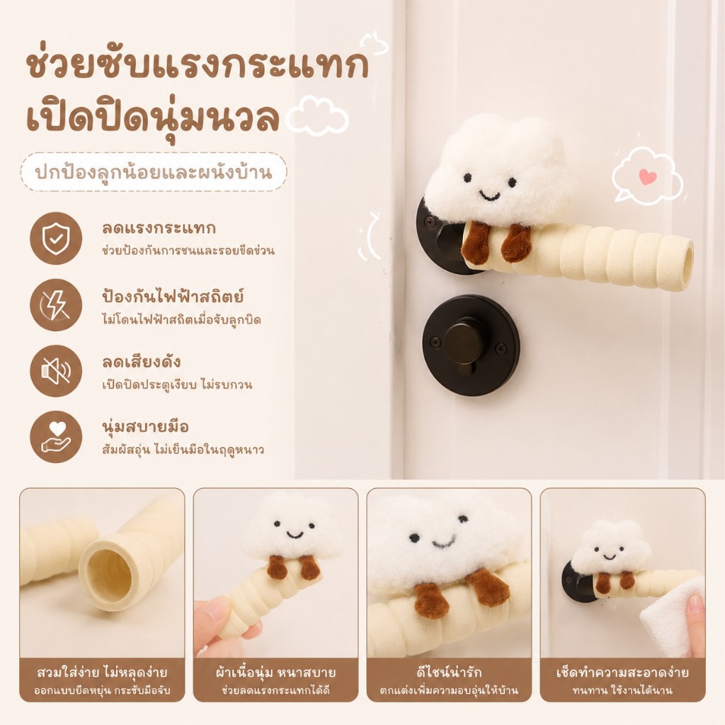 ปลอกหุ้มมือจับประตูกันกระแทก ลดเสียงชน รูปที่ 6