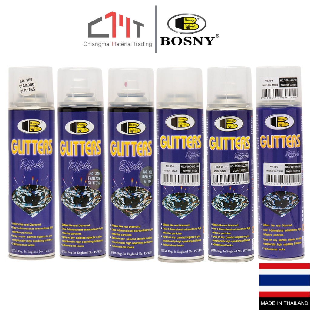 BOSNY สีสเปรย์ประกายเพชร GLITTERS EFFECT No.200 - 700