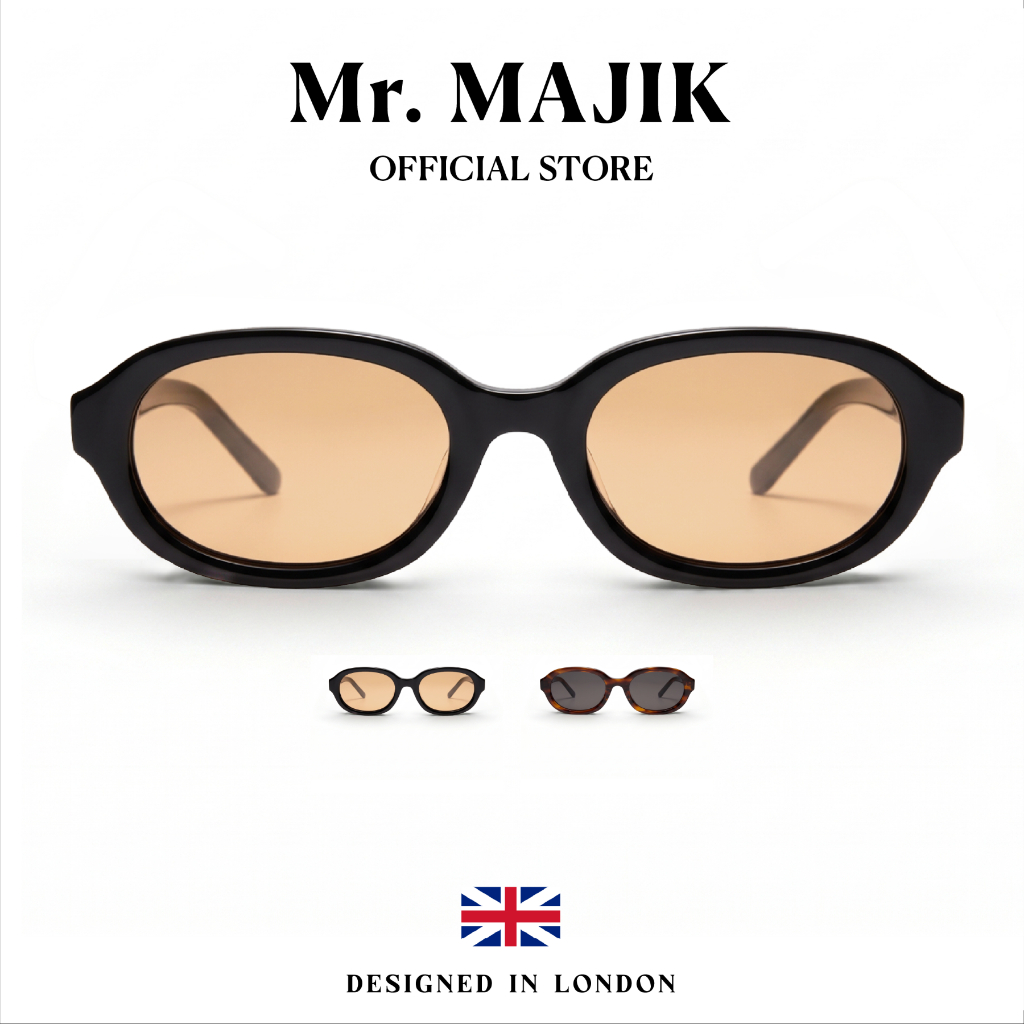 Mr.MAJIK แว่นตากันแดด Unisex UV400 ทรงวงรี ทรงทันสมัย คลาสสิก แฟชั่น GT2-06