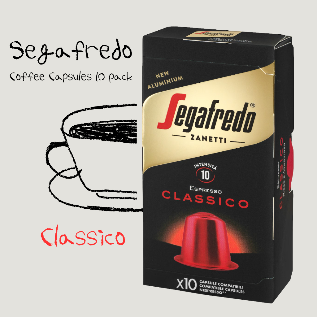 กาแฟแคปซูล Segafredo Zanetti (10 แคปซูล) 100% Arabica แคปซูลอะลูมิเนียม สำหรับเครื่องชง Nespresso