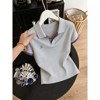 เสื้อยืดแขนสั้นคอปกแฟชั่นสำหรับฤดูร้อน สไตล์ใหม่ สำหรับสาวไซส์เล็ก ใส่ได้หลายโอกาส เสื้อผ้าผู้หญิง เสื้อยืดขายดี