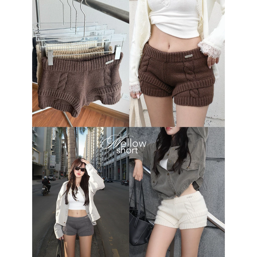 ICEBLINK l Mellow knit shorts กางเกงขาสั้นไหมพรม