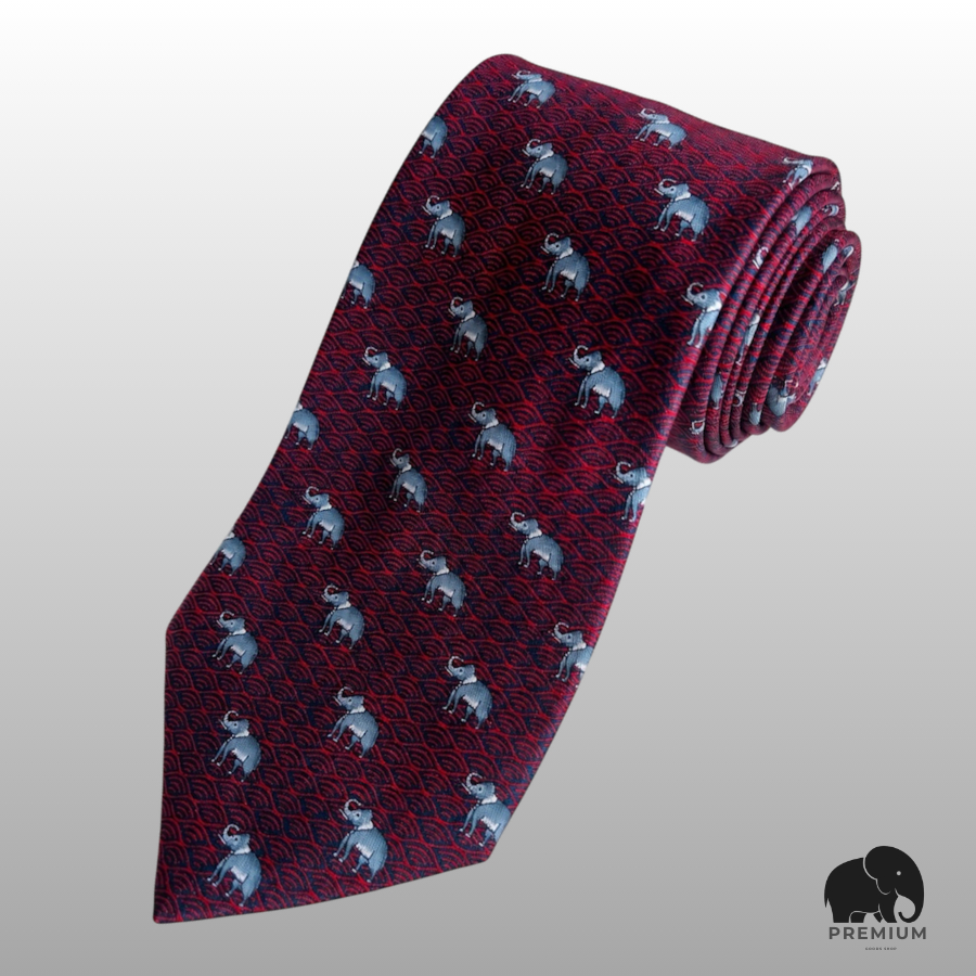 เนคไทผ้าไหม จิม ทอมป์สัน  Silk necktie Jim Thompson ช้างแดง